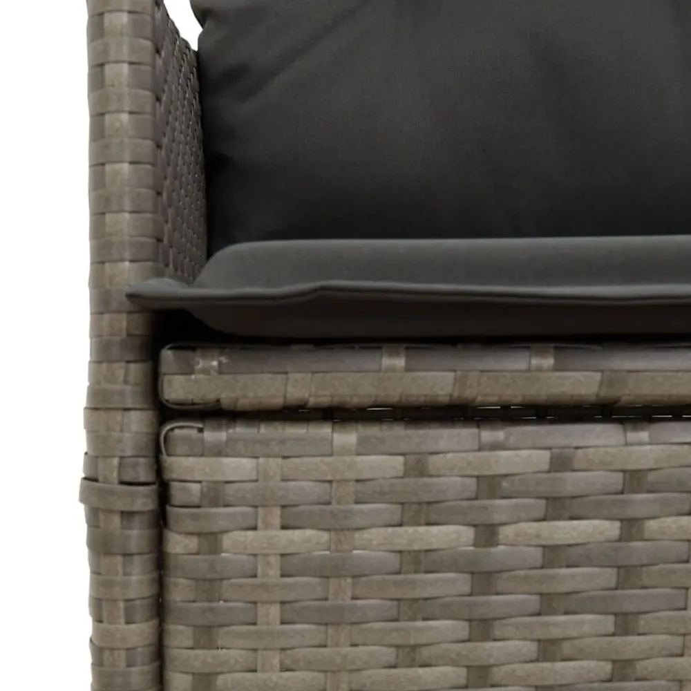 vidaXL Sillón reclinable de jardín con cojines ratán sintético Gris Online