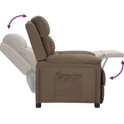 vidaXL Sillón reclinable de tela gris taupe Taupé Clearance