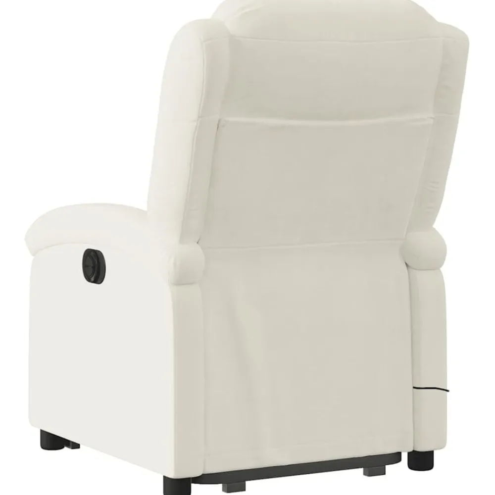 vidaXL Sillón reclinable de masaje elevable terciopelo Crema Hot