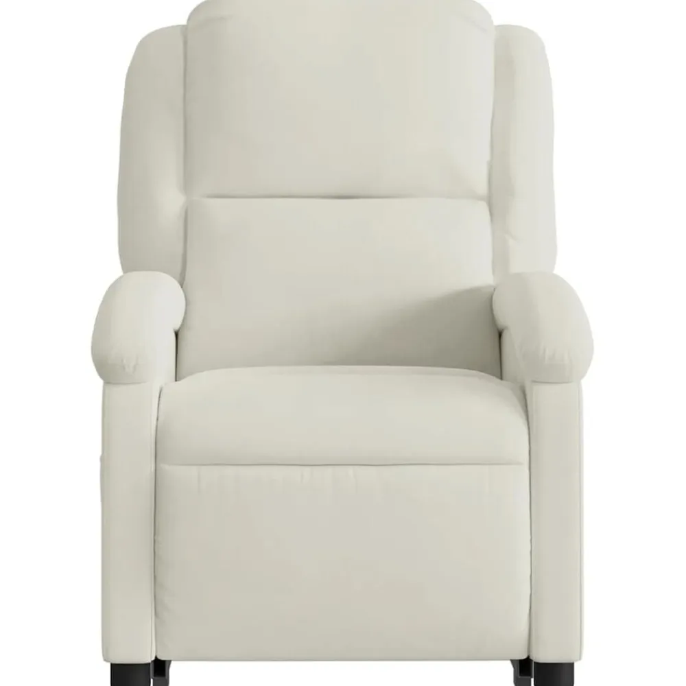vidaXL Sillón reclinable de masaje elevable terciopelo Crema Hot