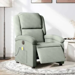 vidaXL Sillas-Sillón reclinable de masaje eléctrico terciopelo