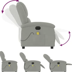 vidaXL Sillas-Sillón reclinable de masaje eléctrico terciopelo