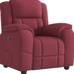 vidaXL Sillón reclinable de tela rojo tinto Rojo vino tinto Outlet
