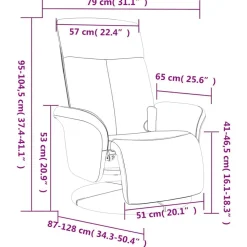 vidaXL Sillas-Sillón reclinable de masaje con reposapiés tela