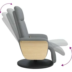 vidaXL Sillas-Sillón reclinable de masaje con reposapiés tela