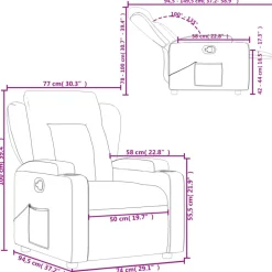 vidaXL Sillón reclinable de tela negra Negro Online