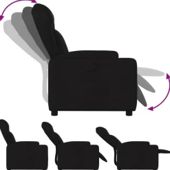 vidaXL Sillón reclinable de tela negra Negro Online