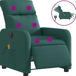 vidaXL Sillas-Sillón reclinable de masaje eléctrico tela