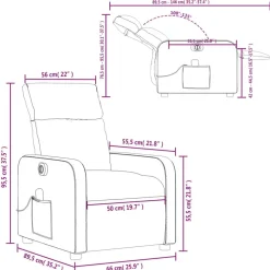 vidaXL Sillas-Sillón reclinable de masaje eléctrico tela