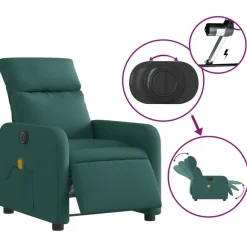 vidaXL Sillas-Sillón reclinable de masaje eléctrico tela