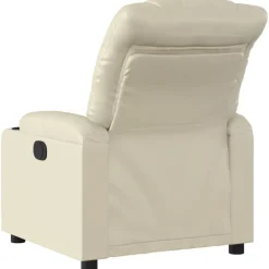 vidaXL Sillón reclinable de cuero sintético Crema Clearance