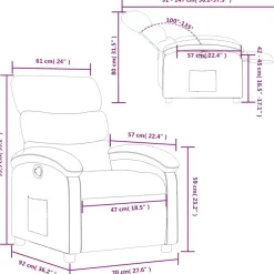 vidaXL Sillas-Sillón reclinable de tela