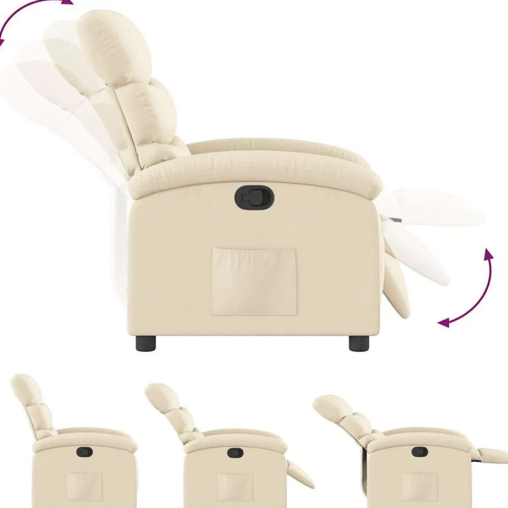 vidaXL Sillas-Sillón reclinable de tela