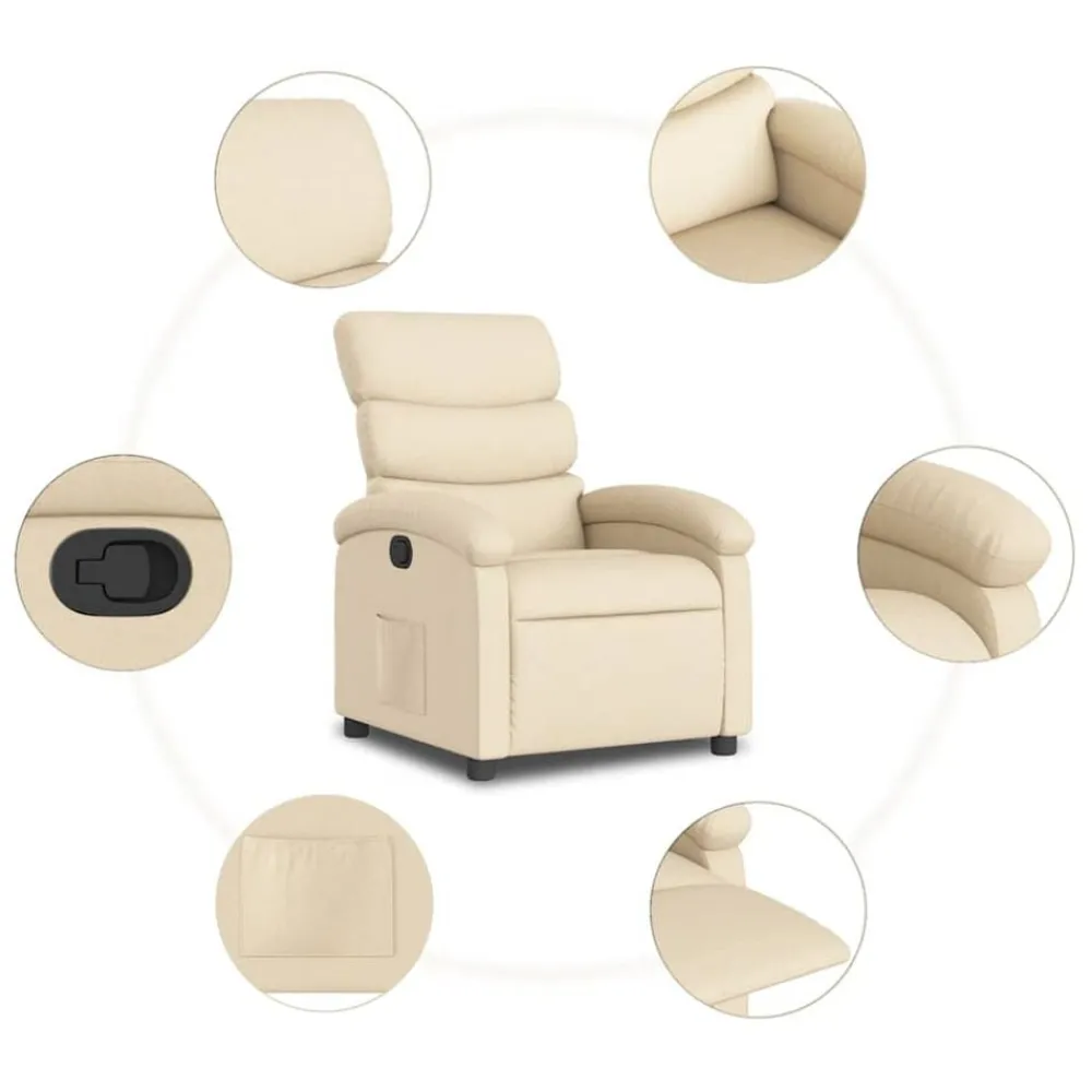 vidaXL Sillas-Sillón reclinable de tela