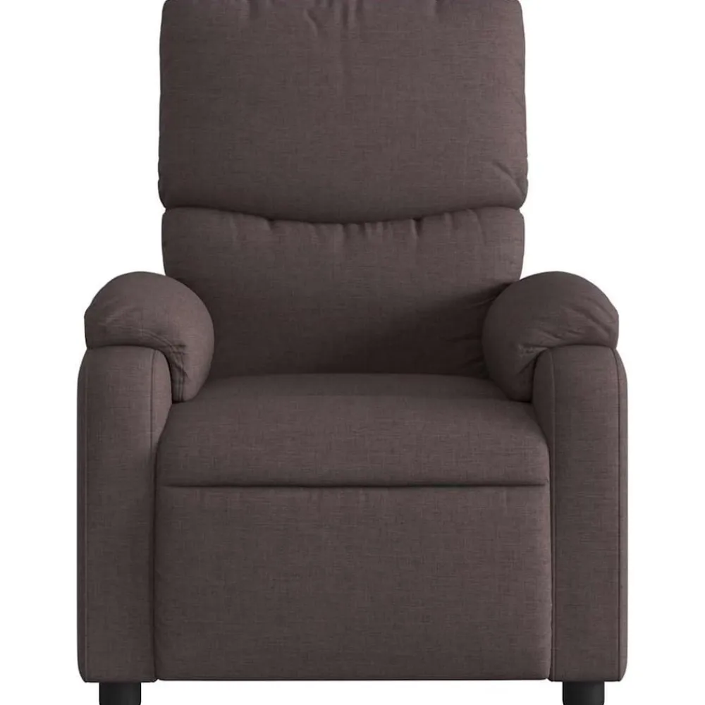 vidaXL Sillas-Sillón reclinable de masaje eléctrico tela marrón oscuro