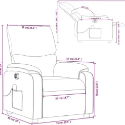 vidaXL Sillas-Sillón reclinable de masaje eléctrico tela