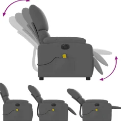 vidaXL Sillas-Sillón reclinable de masaje eléctrico tela