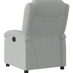 vidaXL Sillón reclinable de terciopelo Gris claro Discount