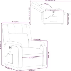 vidaXL Sillón reclinable de masaje eléctrico tela gris taupe Taupé Best