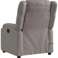 vidaXL Sillón reclinable de masaje eléctrico tela gris taupe Taupé Best