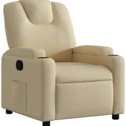 vidaXL Sillón reclinable de tela color Crema