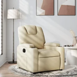 vidaXL Sillón reclinable de tela color Crema