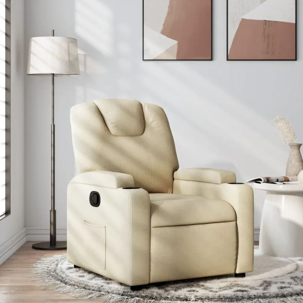 vidaXL Sillón reclinable de tela color Crema