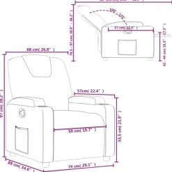 vidaXL Sillón reclinable de tela color Crema