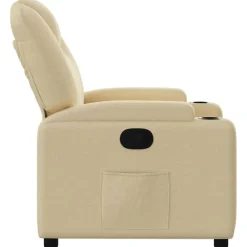 vidaXL Sillón reclinable de tela color Crema