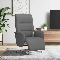 vidaXL Sillas-Sillón reclinable de masaje con reposapiés tela