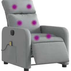 vidaXL Sillas-Sillón reclinable de masaje eléctrico tela