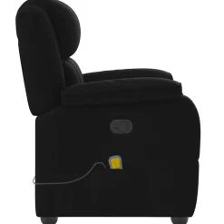 vidaXL Sillón reclinable de masaje de tela Negro New