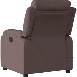 vidaXL Sillón reclinable de masaje eléctrico tela marrón oscuro Marr&oacute;n oscuro