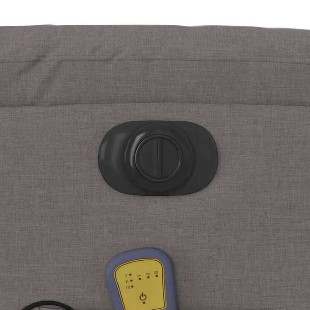 vidaXL Sillas-Sillón reclinable de masaje eléctrico tela gris taupe