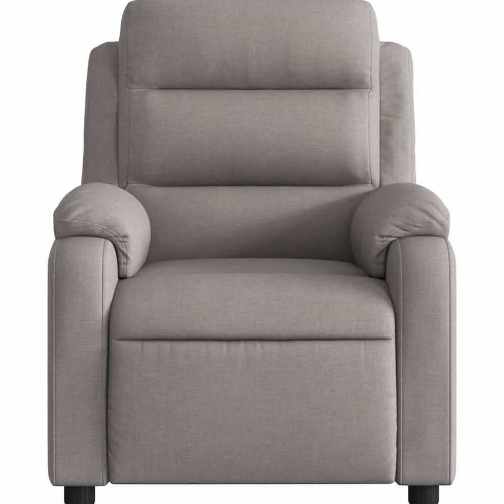 vidaXL Sillas-Sillón reclinable de masaje eléctrico tela gris taupe