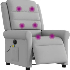 vidaXL Sillas-Sillón reclinable de masaje eléctrico tela