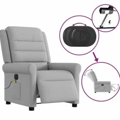 vidaXL Sillas-Sillón reclinable de masaje eléctrico tela
