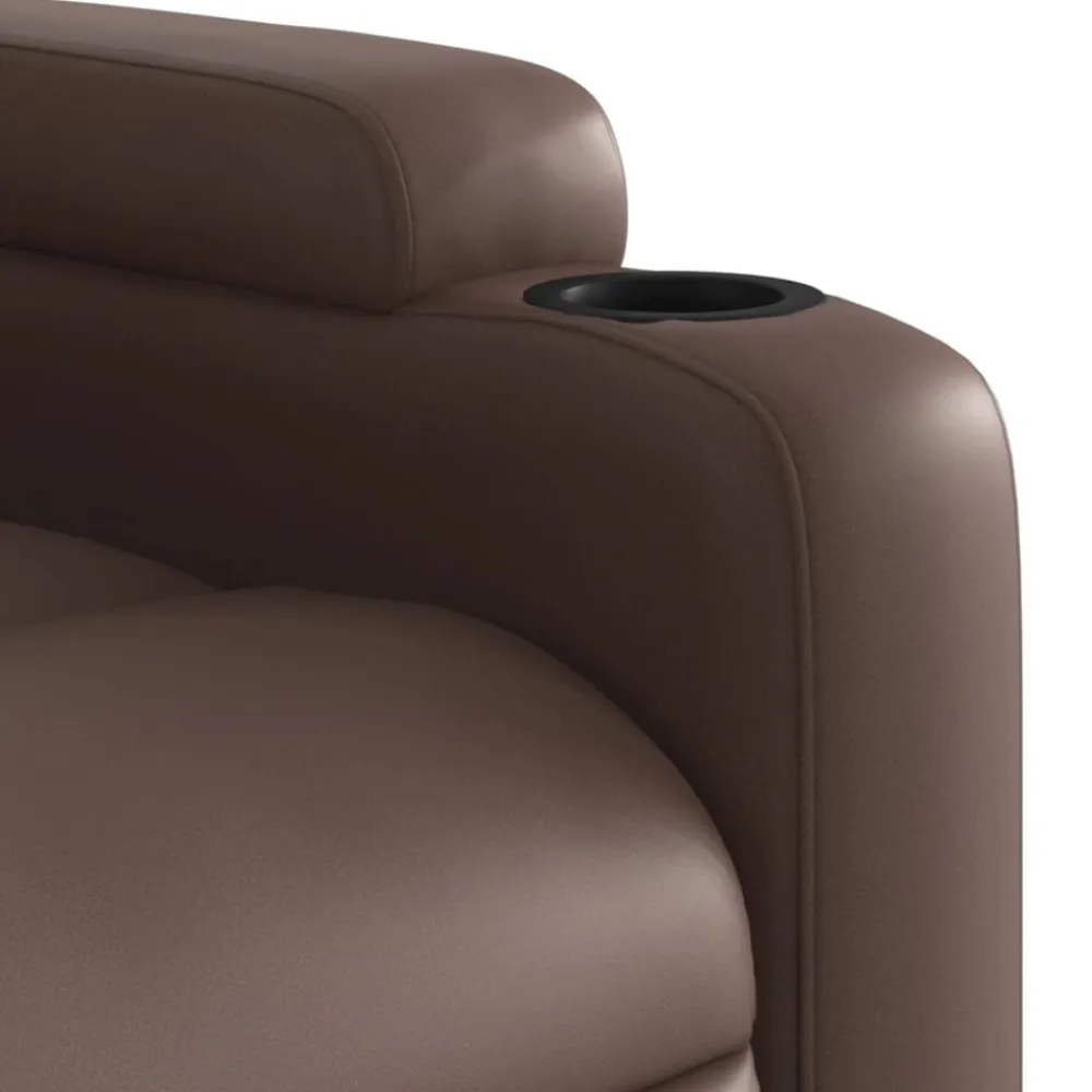 vidaXL Sillón reclinable de masaje de pie de cuero sintético marrón Marrón Online