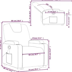 vidaXL Sillón reclinable de masaje de pie de cuero sintético marrón Marrón Online