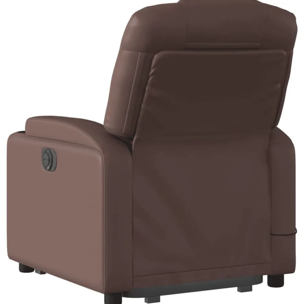 vidaXL Sillón reclinable de masaje de pie de cuero sintético marrón Marrón Online