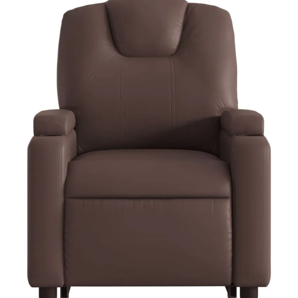 vidaXL Sillón reclinable de masaje de pie de cuero sintético marrón Marrón Online