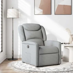 vidaXL Sillón reclinable de tela Gris claro