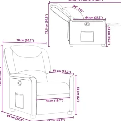 vidaXL Sillón reclinable de tela Gris claro