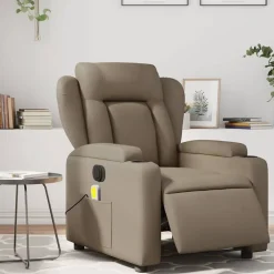 vidaXL Sillas-Sillón reclinable de masaje eléctrico cuero sintético