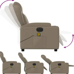 vidaXL Sillas-Sillón reclinable de masaje eléctrico cuero sintético