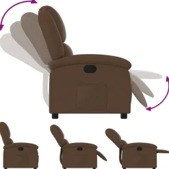 vidaXL Sillón reclinable de tela marrón Marr&oacute;n Sale