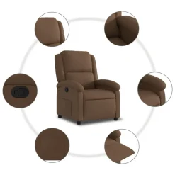 vidaXL Sillón reclinable de tela marrón Marr&oacute;n Sale