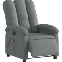 vidaXL Sillas-Sillón reclinable de masaje eléctrico tela