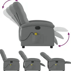 vidaXL Sillas-Sillón reclinable de masaje eléctrico tela