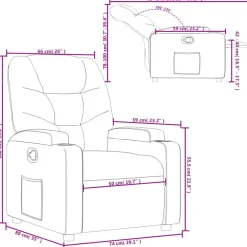 vidaXL Sillas-Sillón reclinable de cuero sintético rojo tinto